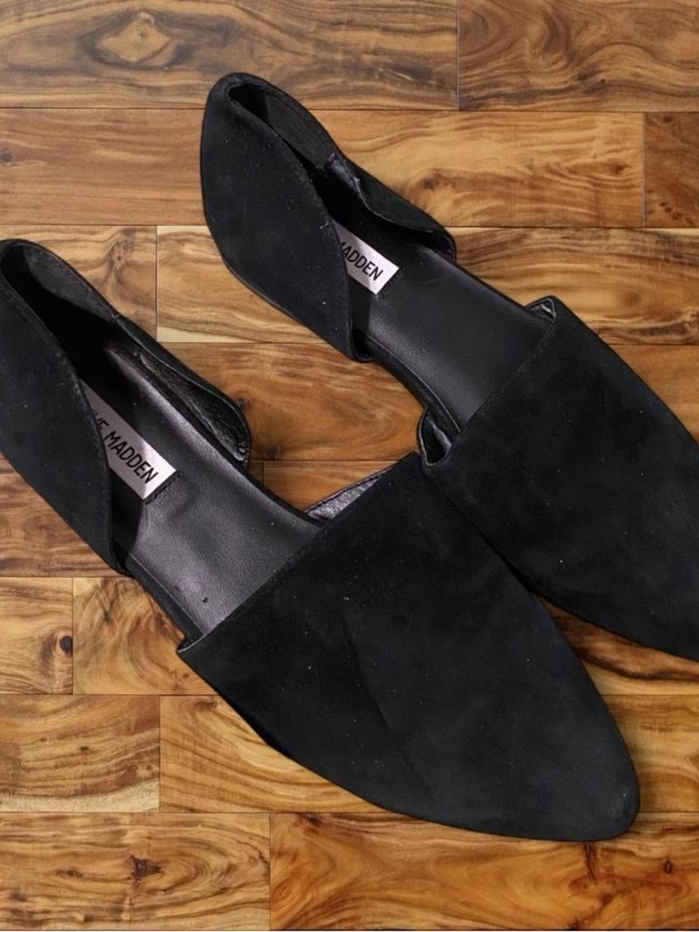 Steve Madden Black Suede D'Orsay Loafers